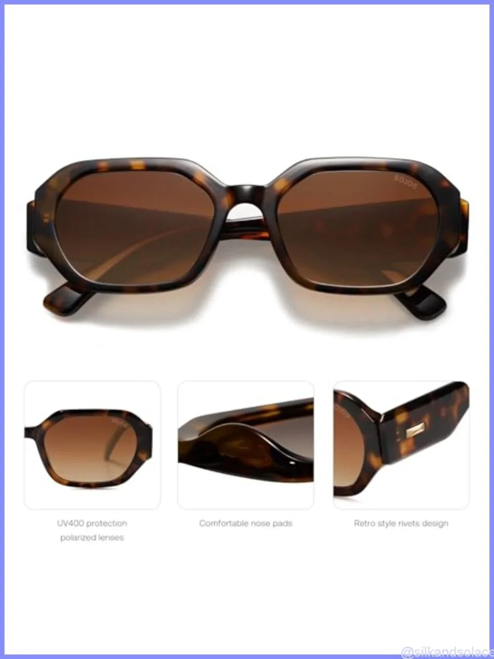 Retro Polarized Rectangle Sunglasses UV400 Full Frame Unisex